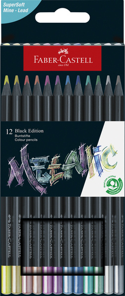 Faber Castell Kleurpotlood Black Edition - 12 stuks Metallic afbeelding