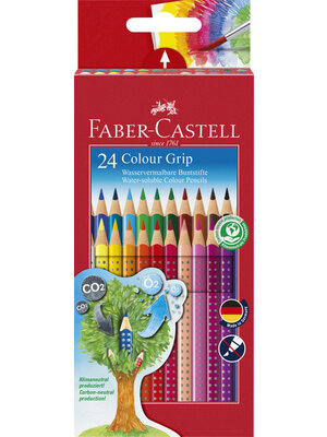 Faber Castell Grip Kleurpotloden - set 24 stuks Faber Castell Grip Kleurpotloden - set 24 stuks