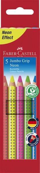 Faber Castell Kleurpotlood Jumbo Grip - etui 5 kleuren afbeelding