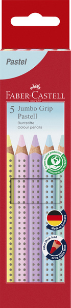 Faber Castell Kleurpotlood Jumbo Grip - pastel etui 5 stuks afbeelding