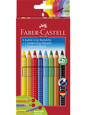 Faber Castell Jumbo Grip Kleurpotloden - promo set 8 + 1 + 1 Faber Castell Jumbo Grip Kleurpotloden - promo set 8 + 1 + 1
