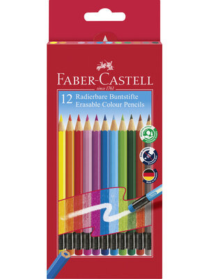Faber Castell Kleurpotloden - set 12 stuks - uitgumbaar Faber Castell Kleurpotloden - set 12 stuks - uitgumbaar