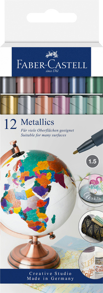 Faber Castell Marker Metallic - 12 stuks in etui afbeelding