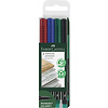 Faber Castell Marker Multimark permanent - F - etui met 4 stuks Faber Castell Marker Multimark permanent - F - etui met 4 stuks