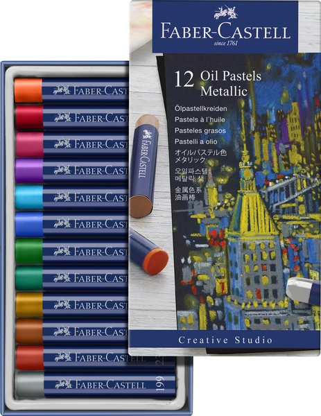 Faber Castell Oliepastelkrijt Metallic - 12 stuks afbeelding