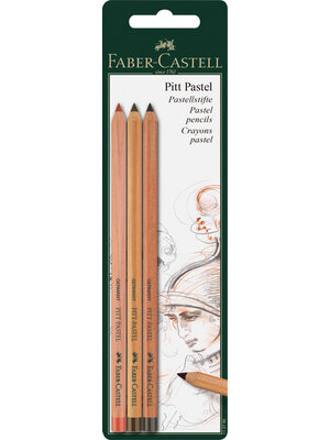 Faber Castell Pastelpotlood Pitt - 3 stuks op blister Faber Castell Pastelpotlood Pitt - 3 stuks op blister