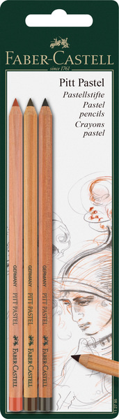 Faber Castell Pastelpotlood Pitt - 3 stuks op blister afbeelding