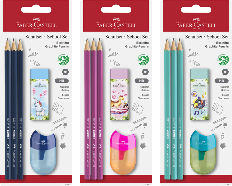 Faber Castell Potlood 1111 HB - schoolset 5 stuks op blister afbeelding