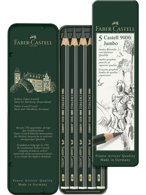 Faber Castell Potlood 9000 - Jumbo etui met 5 stuks