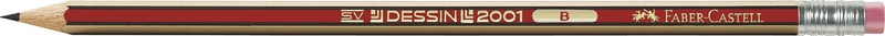 Faber Castell Potlood Dessin 2001 - B met gum afbeelding