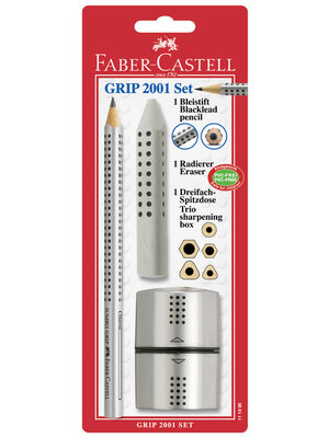 Faber Castell Grafietpotlood Jumbo Grip - set potlood, gum, puntenslijper Faber Castell Grafietpotlood Jumbo Grip - set potlood, gum, puntenslijper