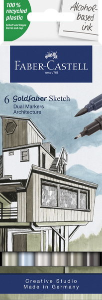 Faber Castell Sketchmarker Goldfaber - etui 6 stuks - Architecture afbeelding