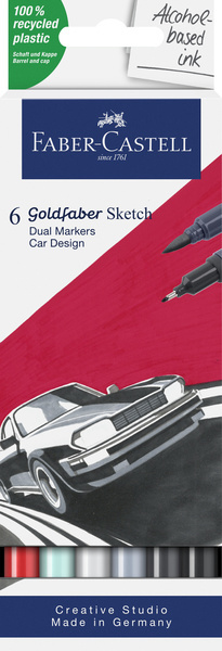 Faber Castell Sketchmarker Goldfaber - etui 6 stuks - Car design afbeelding