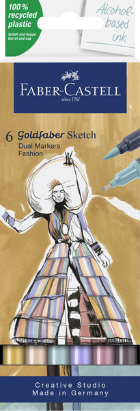 Faber Castell Sketchmarker Goldfaber - etui 6 stuks - Fashion set afbeelding
