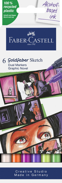 Faber Castell Sketchmarker Goldfaber - etui 6 stuks - Graphic novel afbeelding