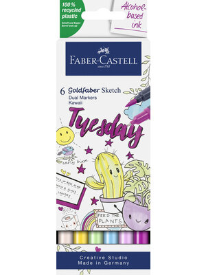 Faber Castell Goldfaber Sketch Alcohol Marker - set 6 stuks - Kawaii