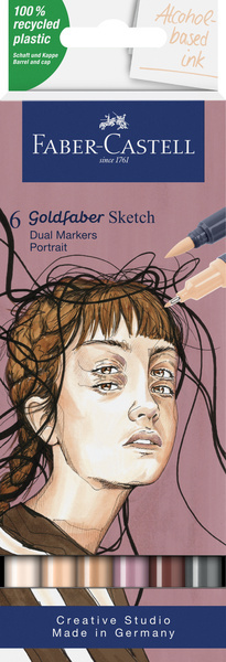 Faber Castell Sketchmarker Goldfaber - etui 6 stuks - Portrait afbeelding