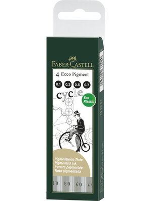 Faber Castell Fineliner Ecco Pigment - set 4 stuks (02 04 06 08)