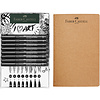 Faber Castell Tekenset - set 8 Pitt Artist Pens + Schetsboek Faber Castell Tekenset - set 8 Pitt Artist Pens + Schetsboek