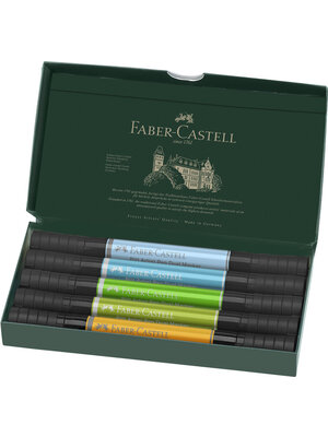 Faber Castell Tekenstift Pitt Artist duo marker Animals - etui 5 stuks Faber Castell Tekenstift Pitt Artist duo marker Animals - etui 5 stuks