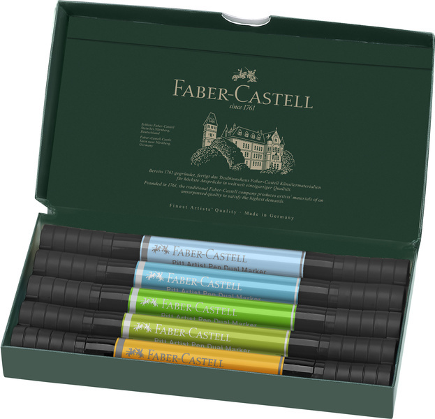 Faber Castell Tekenstift Pitt Artist duo marker Animals - etui 5 stuks afbeelding
