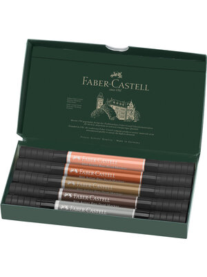 Faber Castell Tekenstift Pitt Artist duo marker Portrait - etui 5 stuks