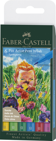 Faber Castell Tekenstift Pitt Artist Pen Brush - etui 6 stuks - Springtime afbeelding