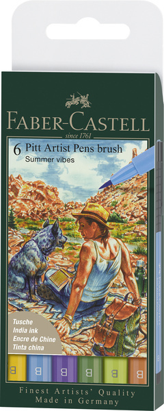 Faber Castell Tekenstift Pitt Artist Pen Brush - etui 6 stuks - Summer afbeelding