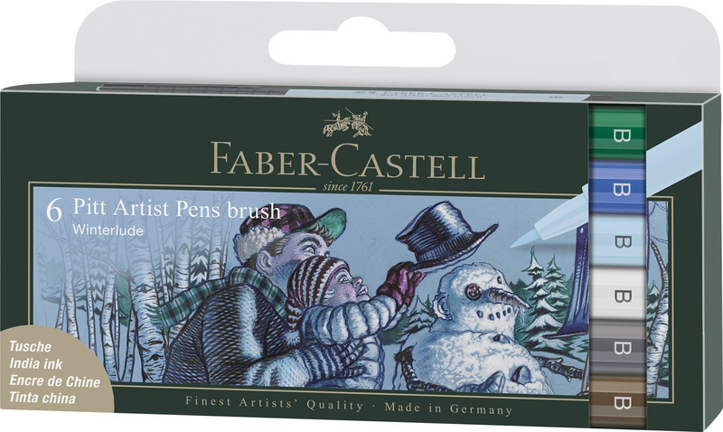 Faber Castell Tekenstift Pitt Artist Pen Brush - etui 6 stuks - Winter afbeelding
