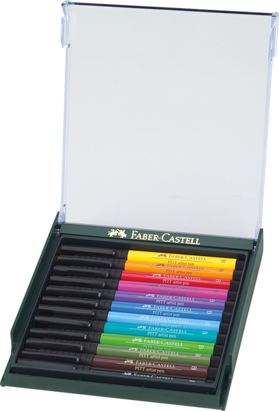Faber Castell Tekenstift Pitt Artist Pen Brush - set 12 stuks - Basic afbeelding