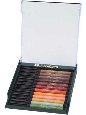 Faber Castell Pitt Artist Brushpen - set 12 stuks - Earth Tones