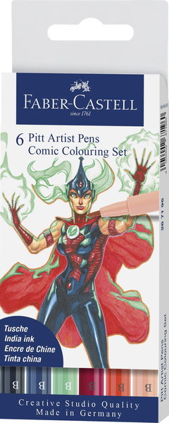Faber Castell Tekenstift Pitt Artist Pen Comic - 6-delige etui afbeelding