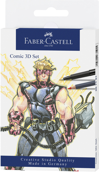 Faber Castell Tekenstift Pitt Artist Pen Comic - set 3D afbeelding