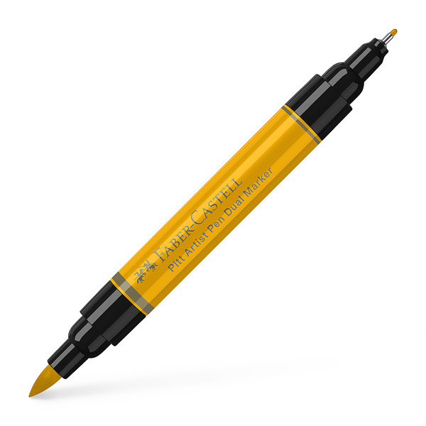 Faber Castell Tekenstift Pitt Artist Pen duo marker - 109 chroomgeel donker afbeelding