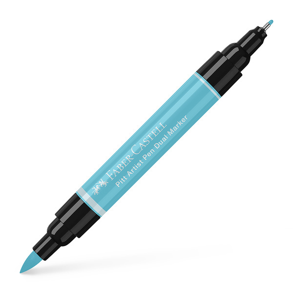 Faber Castell Tekenstift Pitt Artist Pen duo marker - 154 licht kobalt turquoise afbeelding