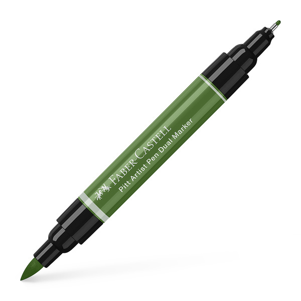 Faber Castell Tekenstift Pitt Artist Pen duo marker - 167 permanent olijf groen afbeelding