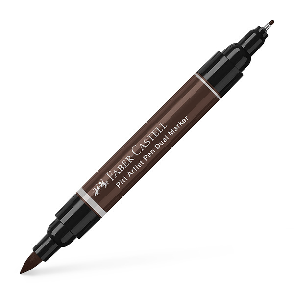Faber Castell Tekenstift Pitt Artist Pen duo marker - 175 donker sepia afbeelding