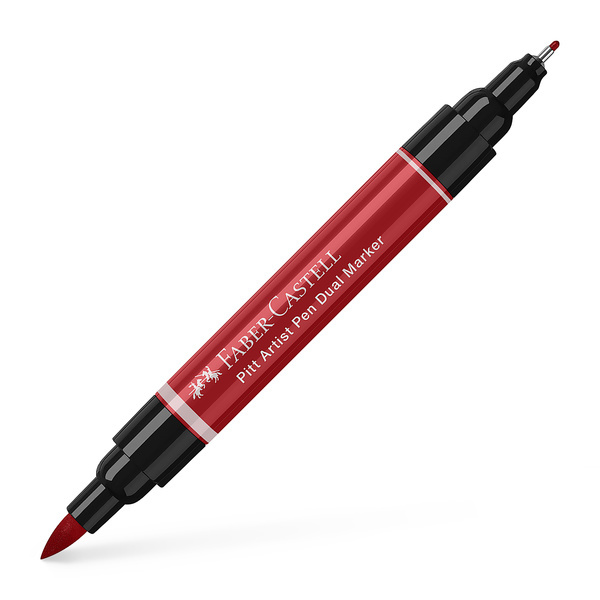 Faber Castell Tekenstift Pitt Artist Pen duo marker - 219 diep scharlaken rood afbeelding