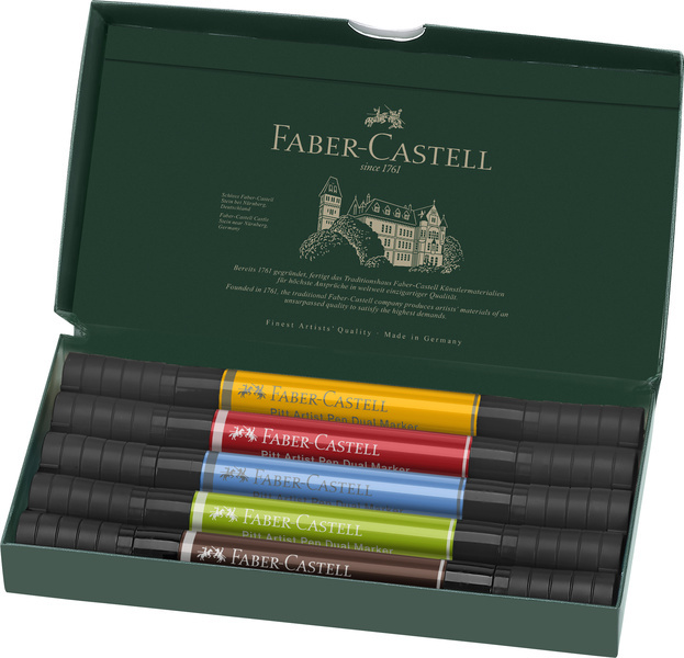 Faber Castell Tekenstift Pitt Artist Pen duo marker - etui a 5 stuks afbeelding