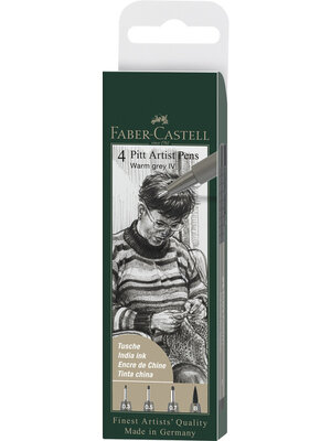 Faber Castell Pitt Artist Pen - set 4 stuks - warm grijs