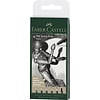 Faber Castell Pitt Artist Pen - set 6 stuks - zwart (XXS XS S F M 1.5)