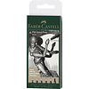 Faber Castell Tekenstift Pitt Artist Pen - etui 6 stuks - 199 zwart