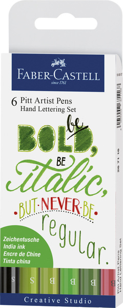 Faber Castell Tekenstift Pitt Artist Pen - handlettering 6-delig etui afbeelding