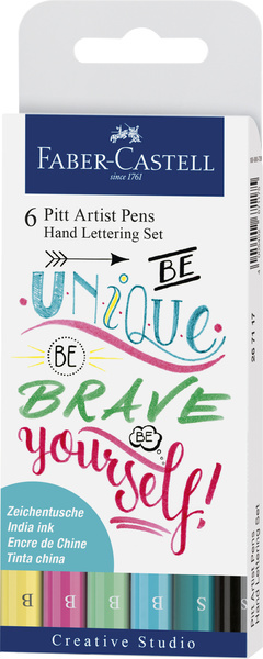Faber Castell Tekenstift Pitt Artist Pen - handlettering I 6-delig etui afbeelding