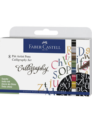 Faber Castell Tekenstift Pitt Artist Pen - kalligrafieset 8x