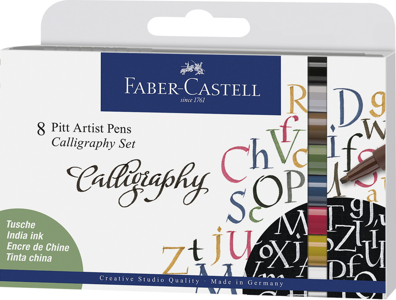 Faber Castell Tekenstift Pitt Artist Pen - kalligrafieset 8x afbeelding