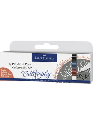 Faber Castell Tekenstift Pitt Artist Pen - kalligrafieset van 4 stuks