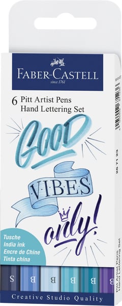 Faber Castell Tekenstift Pitt Artist Pen - Letteringset 6x afbeelding