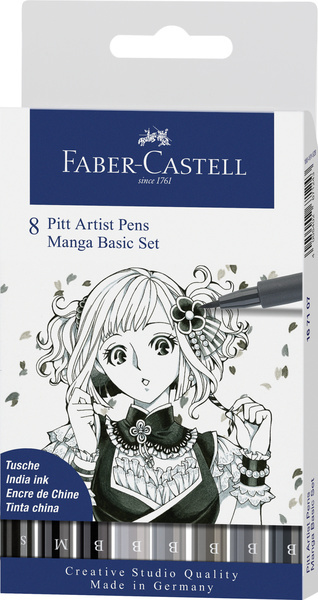 Faber Castell Tekenstift Pitt Artist Pen - Manga 8-delig etui - Basic afbeelding