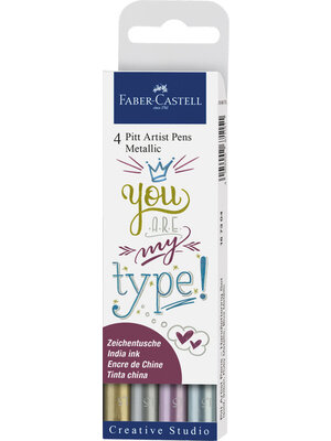 Faber Castell Pitt Artist Pen - set 4 stuks - metallic